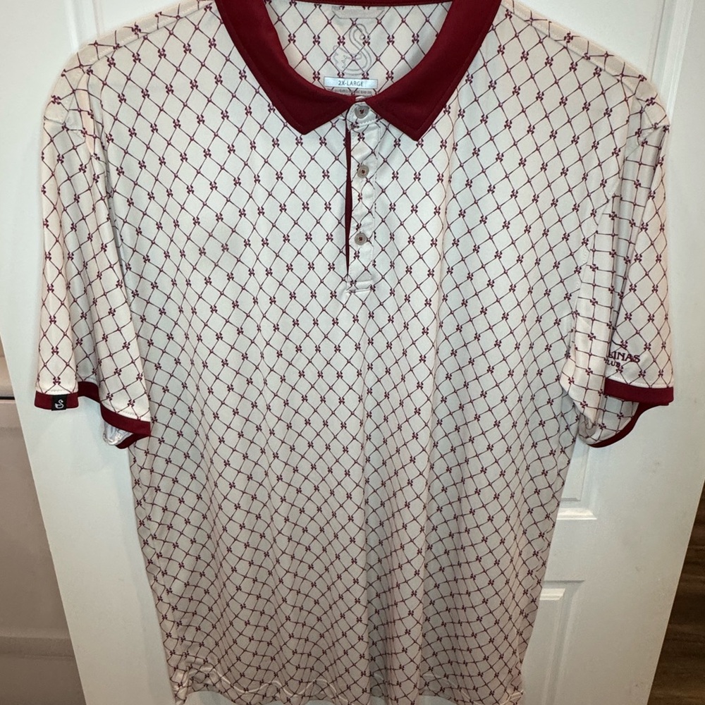 Swannies Cream and Burgundy Polo Shirt